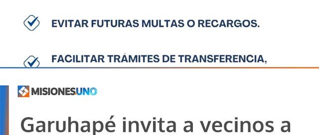 Garuhapé invita a vecinos a regularizar construcciones no declaradas